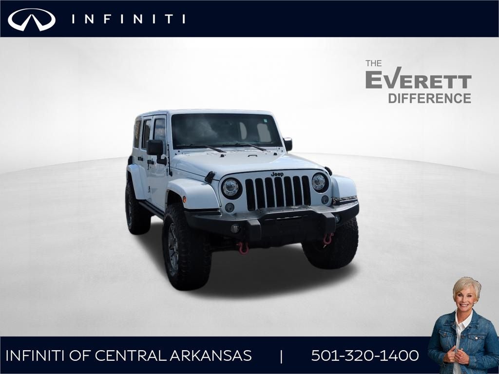 2017 Jeep Wrangler Unlimited Sahara in Bright White Clearcoat — front three-quarter view
