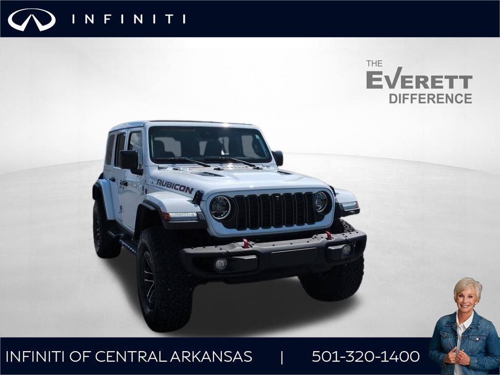 2025 Jeep Wrangler Rubicon X in Bright White Clearcoat — front three-quarter view