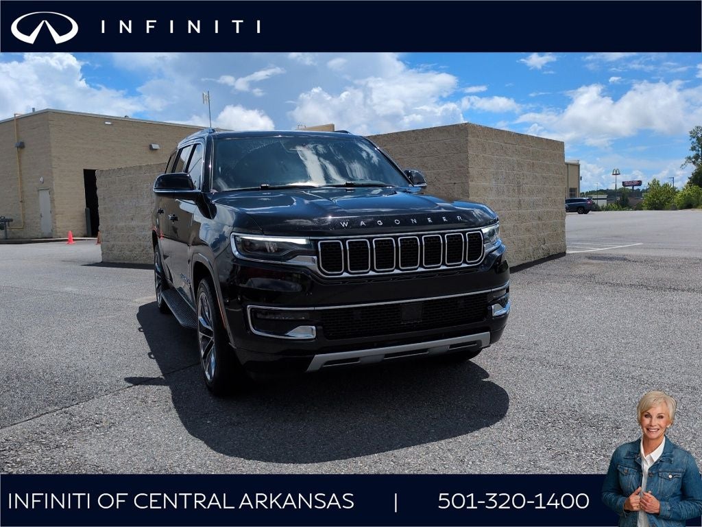 2023 Jeep Wagoneer Series II in Diamond Black Crystal Pearlcoat — front three-quarter view