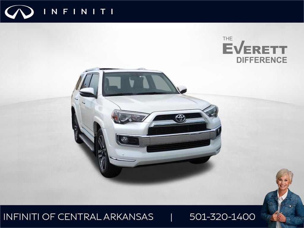 2017 Toyota 4Runner Limited in Blizzard Pearl — front three-quarter view